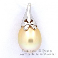 Ciondolo in Argento e 1 Perla de Australia Semi-Barocca B/C 12.3 mm