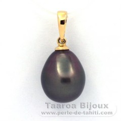 Ciondolo in Oro 18K e 1 Perla di Tahiti Semi-Barocca B 10.8 mm