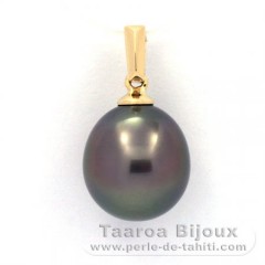 Ciondolo in Oro 18K e 1 Perla di Tahiti Semi-Barocca B 10.4 mm