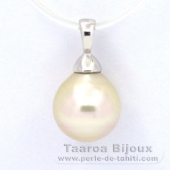 Ciondolo in Argento e 1 Perla Semi-Barocca C 10.7 mm