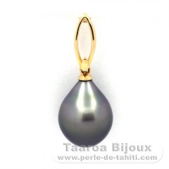 Ciondolo in Oro 18K e 1 Perla di Tahiti Semi-Barocca A 11.7 mm
