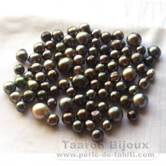 Lotto di 87 Perle di Tahiti Semi-Barocche C/D di 8 a 12.5 mm