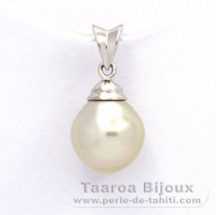 Ciondolo in Argento e 1 Perla Semi-Barocca C 10 mm
