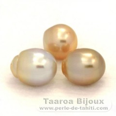 Lotto di 3 Perle di Australia Semi-Barroca C di 11.6 a 11.8 mm