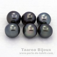 Lotto di 6 Perle di Tahiti Semi-Barroca C/D di 8 a 8.2 mm