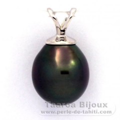 Ciondolo in Argento e 1 Perla di Tahiti Semi-Barocca B 9.5 mm
