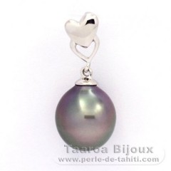 Ciondolo in Argento e 1 Perla di Tahiti Semi-Barocca B 9.7 mm