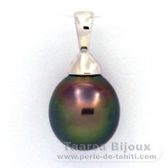 Ciondolo in Argento e 1 Perla di Tahiti Semi-Barocca B 9.3 mm