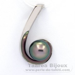 Ciondolo in Argento e 1 Perla di Tahiti Semi-Baroccha B 9.6 mm