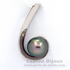 Ciondolo in Argento e 1 Perla di Tahiti Semi-Barocca B 9.6 mm