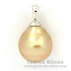 Ciondolo in Argento e 1 Perla de Australia Semi-Barocca C 11.4 mm