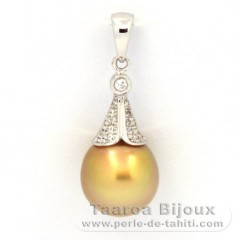 Ciondolo in Argento e 1 Perla de Australia Semi-Barocca C 10 mm