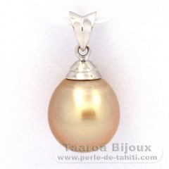Ciondolo in Argento e 1 Perla de Australia Semi-Barocca B 11 mm