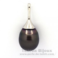 Ciondolo in Argento e 1 Perla di Tahiti Semi-Barocca C 14.3 mm