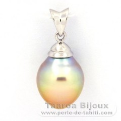Ciondolo in Argento e 1 Perla de Australia Semi-Barocca B 10 mm