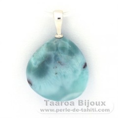 Ciondolo in Argento e 1 Larimar - 15 x 15 x 5.4 mm - 2 gr