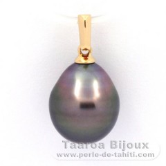 Ciondolo in Oro 18K e 1 Perla di Tahiti Semi-Barocca B 10.7 mm