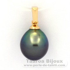 Ciondolo in Oro 18K e 1 Perla di Tahiti Semi-Barocca B 9.5 mm