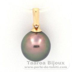 Ciondolo in Oro 18K e 1 Perla di Tahiti Semi-Barocca B 9.1 mm