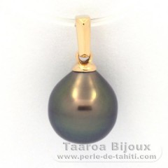 Ciondolo in Oro 18K e 1 Perla di Tahiti Semi-Barocca A 9.3 mm