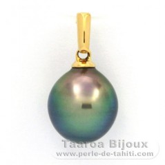 Ciondolo in Oro 18K e 1 Perla di Tahiti Semi-Barocca C 9.5 mm