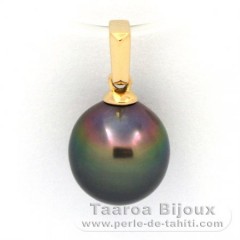 Ciondolo in Oro 18K e 1 Perla di Tahiti Semi-Barocca B 9.3 mm