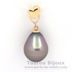 Ciondolo in Oro 18K e 1 Perla di Tahiti Semi-Barocca B 10.7 mm