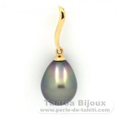 Ciondolo in Oro 18K e 1 Perla di Tahiti Semi-Barocca B 9.9 mm