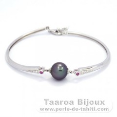 Braccialetto in Argento e 1 Perla di Tahiti Rotonda B 9.7 mm