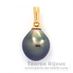 Ciondolo in Oro 18K e 1 Perla di Tahiti Semi-Barocca B 9 mm