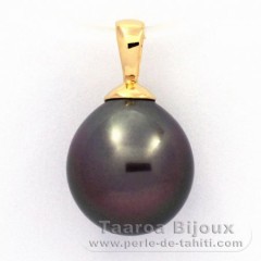 Ciondolo in Oro 18K e 1 Perla di Tahiti Semi-Barocca B 10.2 mm