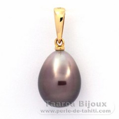 Ciondolo in Oro 18K e 1 Perla di Tahiti Semi-Barocca B 9.6 mm