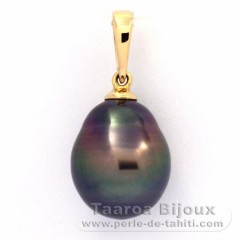 Ciondolo in Oro 18K e 1 Perla di Tahiti Semi-Barocca B 10.6 mm