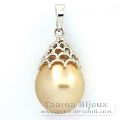 Ciondolo in Argento e 1 Perla de Australia Semi-Barocca C 12.3 mm