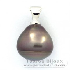 Ciondolo in Argento e 1 Perla de Tahiti Cerchiate B 13.8 mm