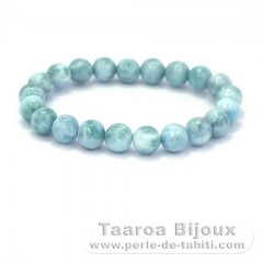 Braccialetto di 20 perle di Larimar - 16 cm - 26 gr