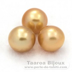 Lotto di 3 Perle di Australia Semi-Rotonda C di 8.7 a 8.8 mm