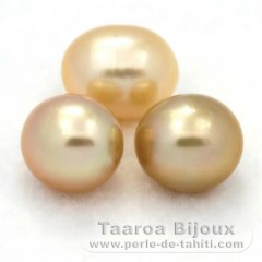 Lotto di 3 Perle di Australia Semi-Barroca C 9.8 mm