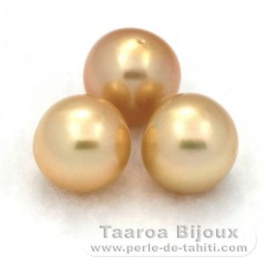 Lotto di 3 Perle di Australia Semi-Rotonda C di 8.5 a 8.8 mm