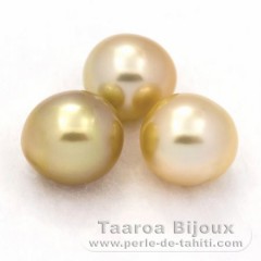 Lotto di 3 Perle di Australia Semi-Barroca C di 9.1 a 9.5 mm