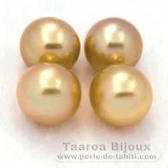 Lotto di 4 Perle di Australia Semi-Rotonda C di 8.8 a 9.4 mm