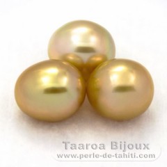 Lotto di 3 Perle di Australia Semi-Barroca A+ di 12.5 a 12.6 mm