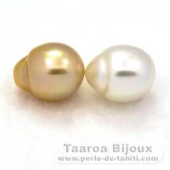 Lotto di 2 Perle di Australia Semi-Barroca AA 12.1 mm