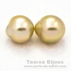 Lotto di 2 Perle di Australia Semi-Barroca C di 12.1 e 12.2 mm