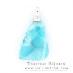 Ciondolo in Argento e 1 Larimar - 20 x 15 x 7 mm - 3.7 gr