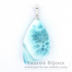 Ciondolo in Argento e 1 Larimar - 31 x 18 x 8 mm - 7.8 gr