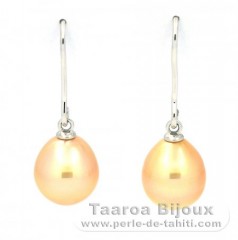 Orecchini in Argento e 2 Perle di Australia Semi-Barroca B 9.2 mm