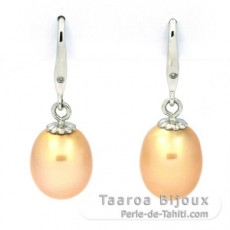 Orecchini in Argento e 2 Perle di Australia Semi-Barroca C 9.1 mm
