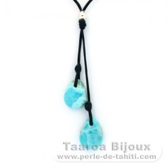 Collana in Cotone e 2 Larimar - 1.8 e 1.9 gr