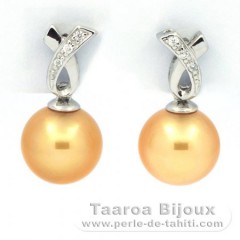 Orecchini in Argento e 2 Perle di Australia Semi-Barroca C 9.4 mm